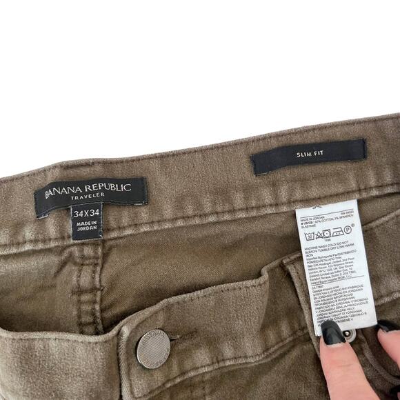 Banana Republic Green Traveler Slim Fit Jeans Sz 34x34 - Picture 2 of 4